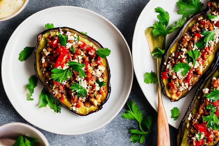 5-Ingredient Mediterranean Stuffed Eggplant