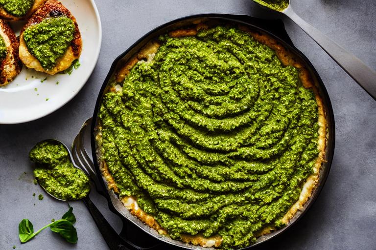 5-Ingredient Pesto Baked Halibut
