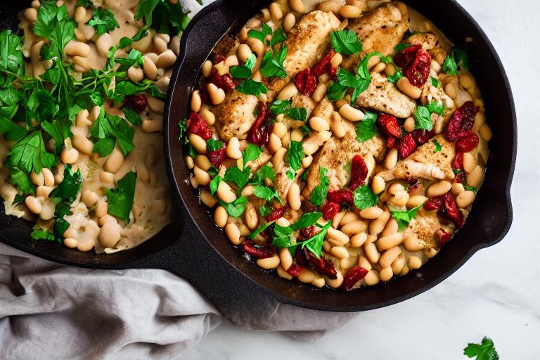 5-Ingredient Tuscan White Bean Chicken Skillet