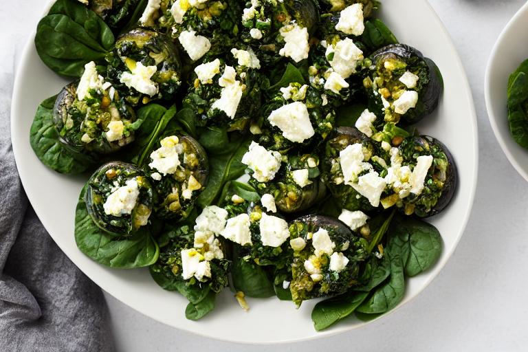 Baked Spinach and Feta Stuffed Mushrooms