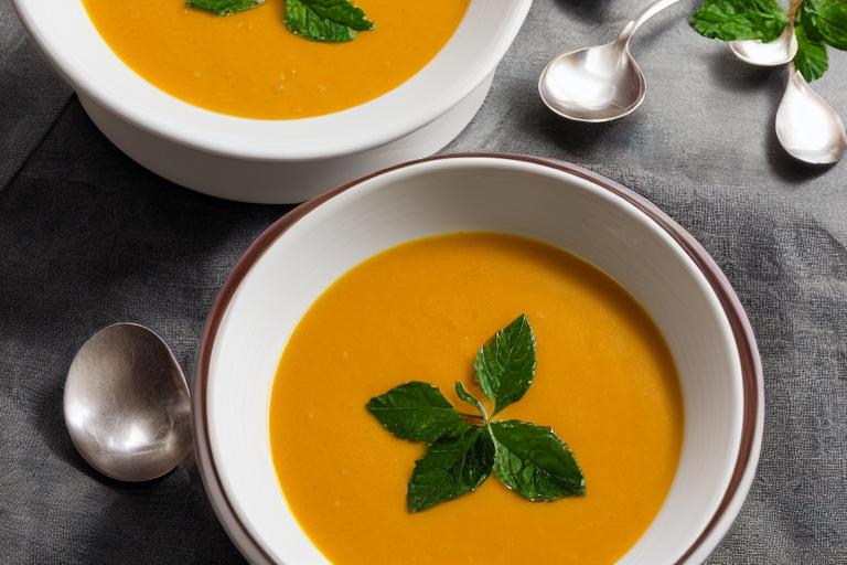 Butternut Squash & Apple Soup with Cinnamon Swirl