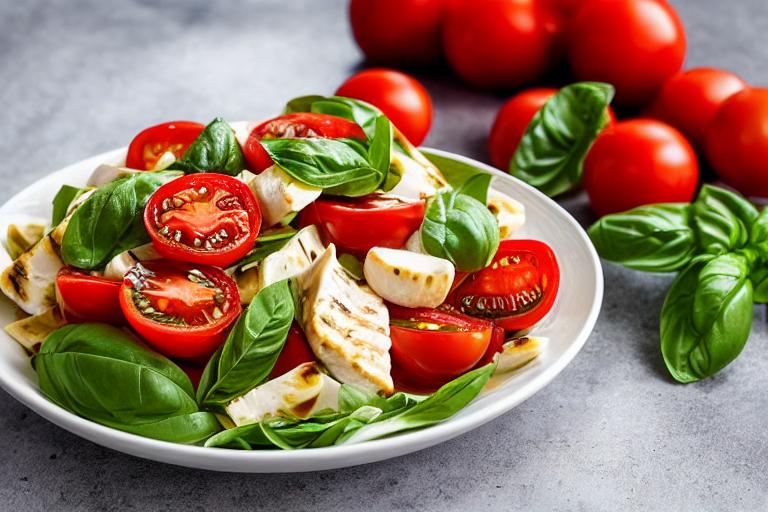 Caprese Pasta Salad with Grilled Chicken