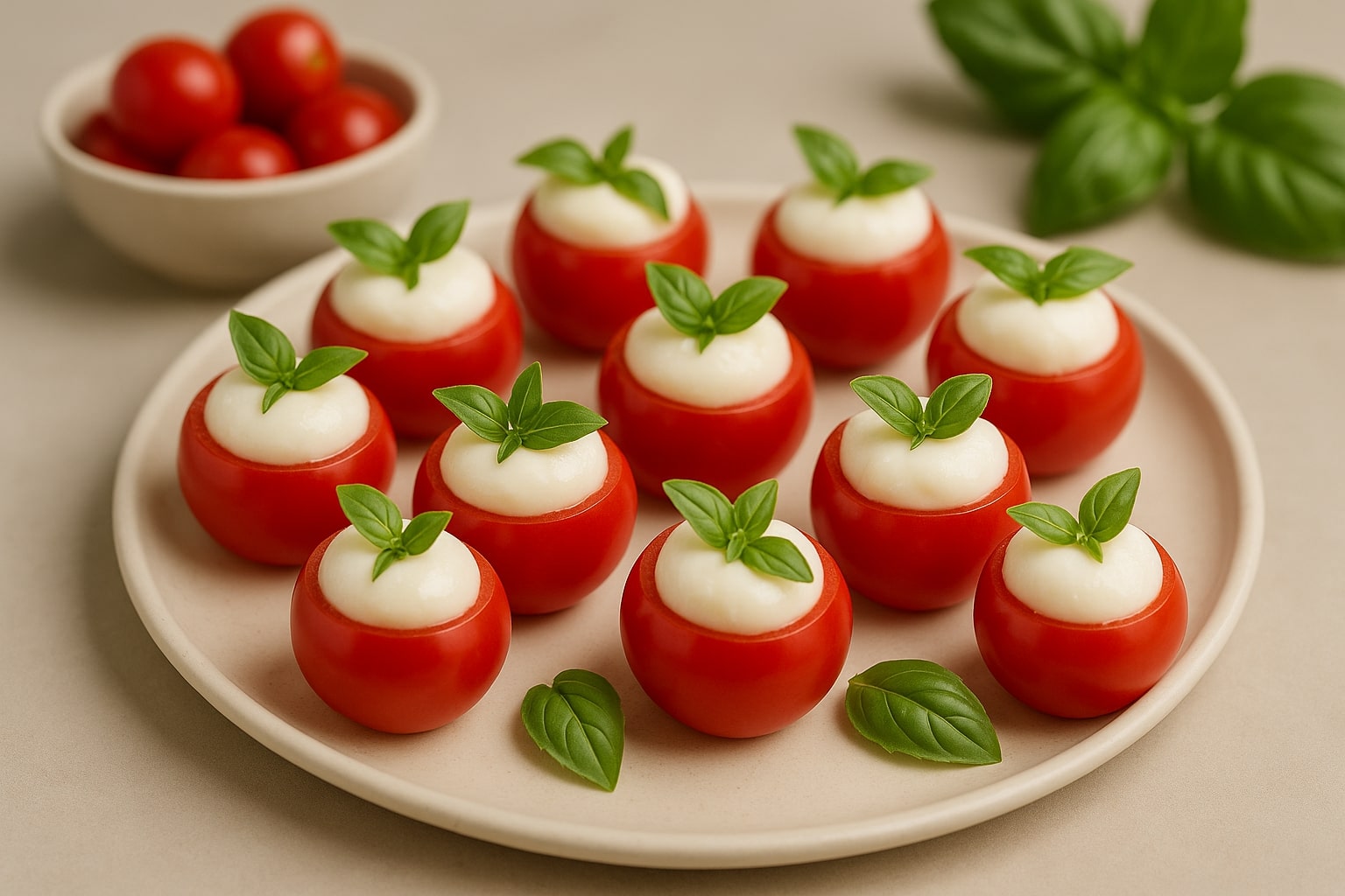 Caprese Stuffed Cherry Tomatoes