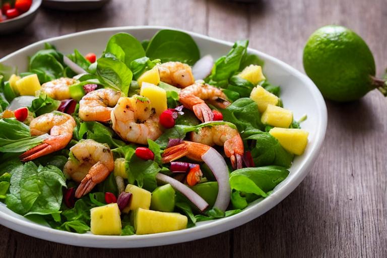 Caribbean Jerk Shrimp Salad with Pineapple