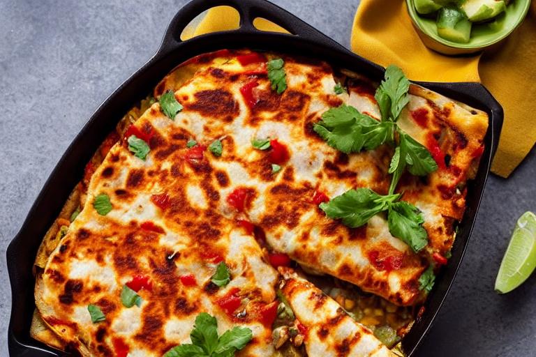 Chicken Fajita Quesadilla Casserole