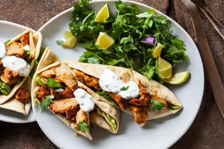 Chicken Shawarma Wraps with Tzatziki Sauce