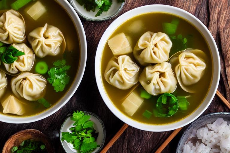 Chicken Shumai Dumpling Broth Soup