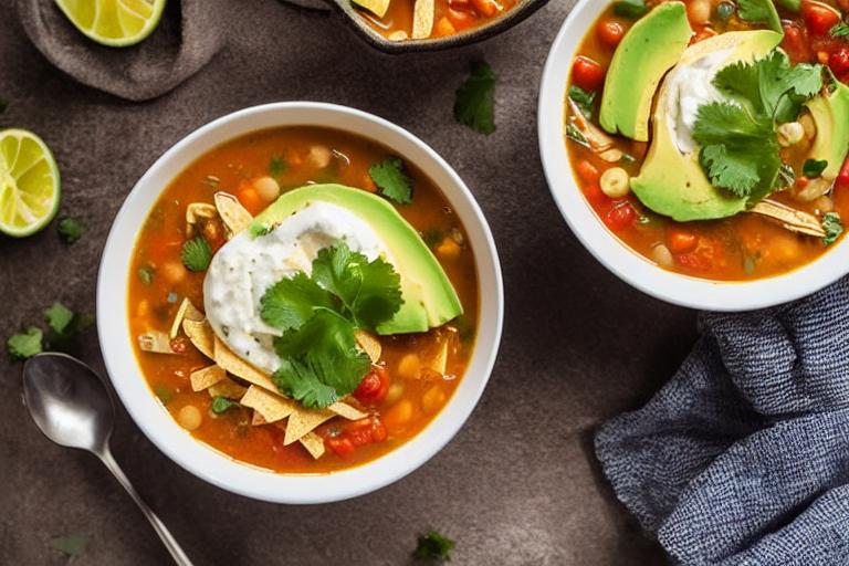 Chicken Tortilla Soup with Avocado Cream