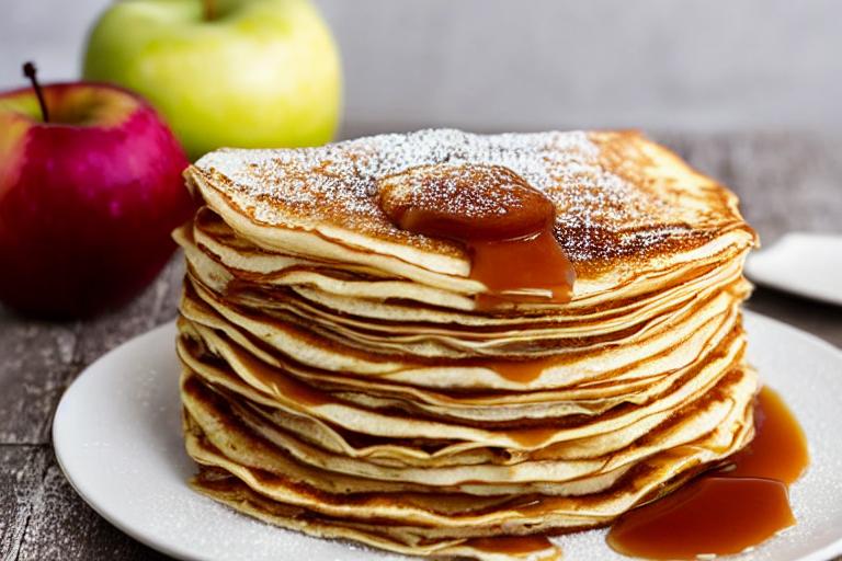 Cinnamon Apple Crepes with Caramel Sauce