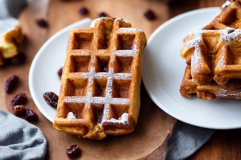 Cinnamon Raisin Brioche Waffle Cakes