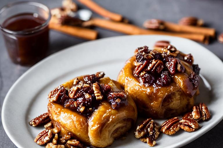 Cinnamon Raisin Sticky Buns with Pecan Topping