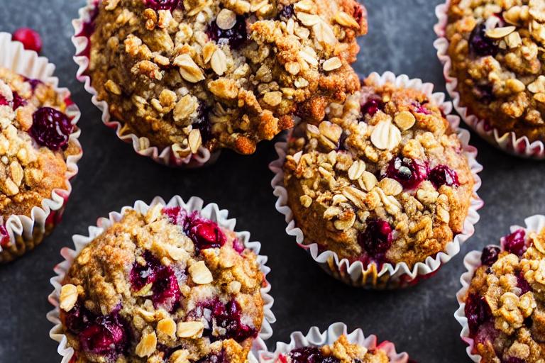 Cranberry Oatmeal Crumble Muffins