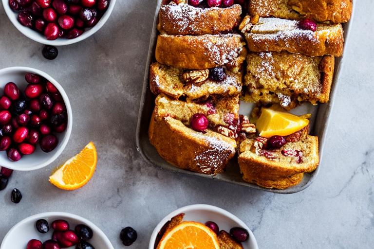 Cranberry Orange Pecan French Toast Brioche