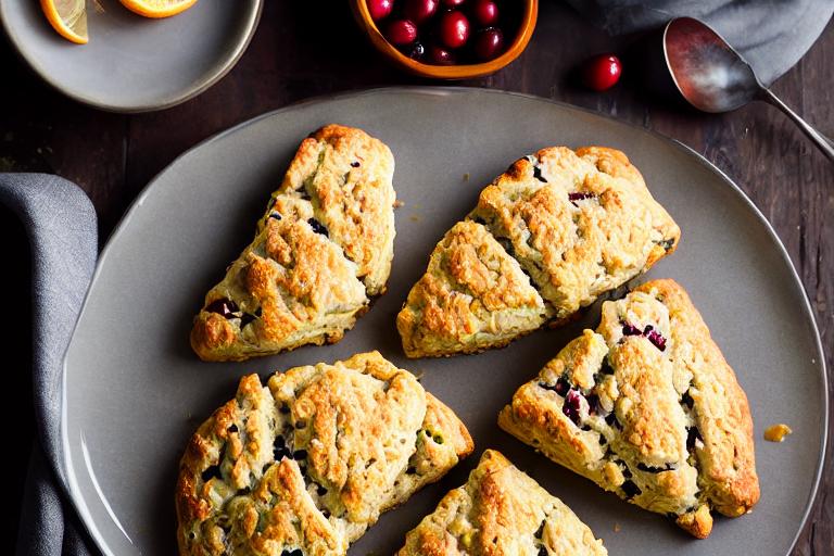 Cranberry Orange Scones with Lemon Glaze
