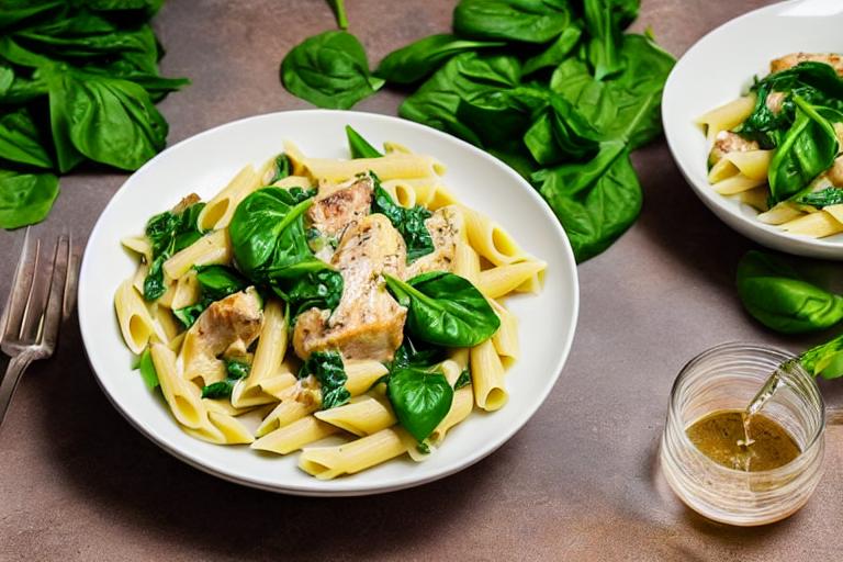 Creamy Lemon Chicken Pasta with Spinach