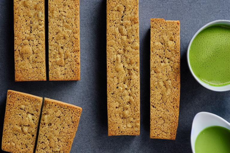 Creamy Matcha and White Chocolate Biscotti Bars