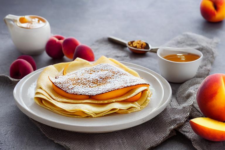 Crepes Stuffed with Peach Cream Cheese