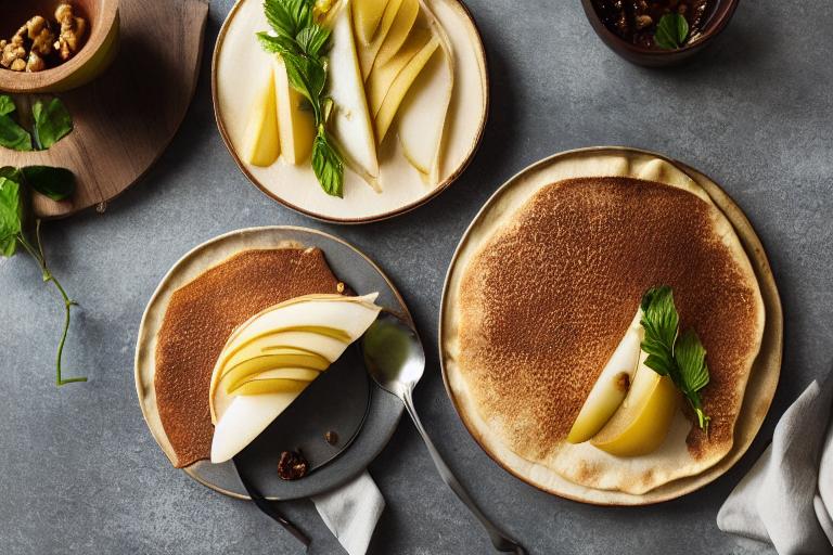 Crepes Stuffed with Pear and Walnut