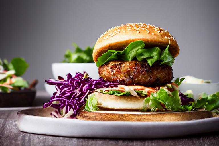 Crispy Pork Belly Burger with Asian Slaw