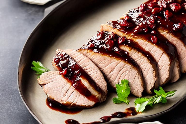 Glazed Pork Tenderloin with Balsamic Cherry Sauce