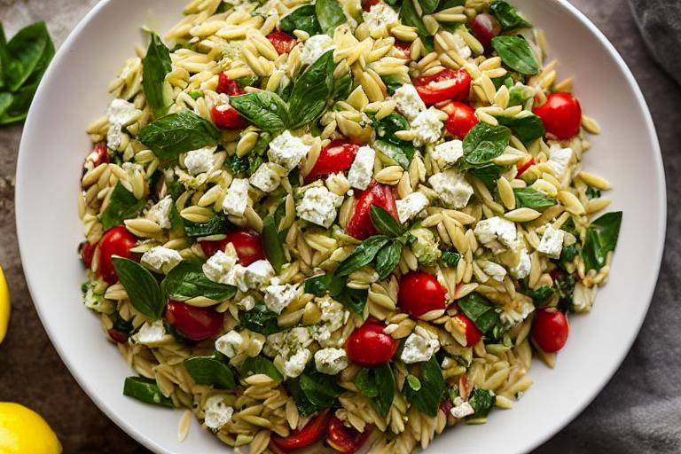 Greek Orzo & Feta Salad with Lemon-Oregano Dressing