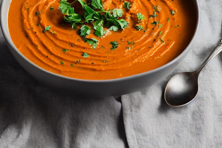 Harissa Lentil & Carrot Soup with Yogurt Swirl