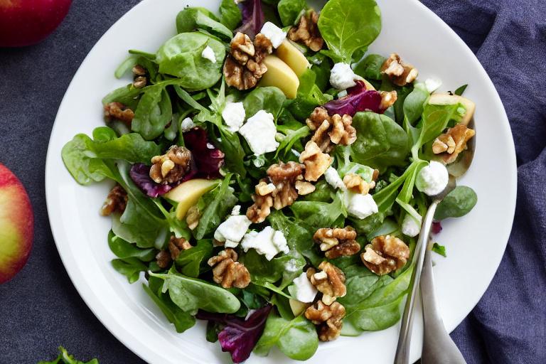 Harvest Apple & Walnut Salad with Maple Dijon Vinaigrette