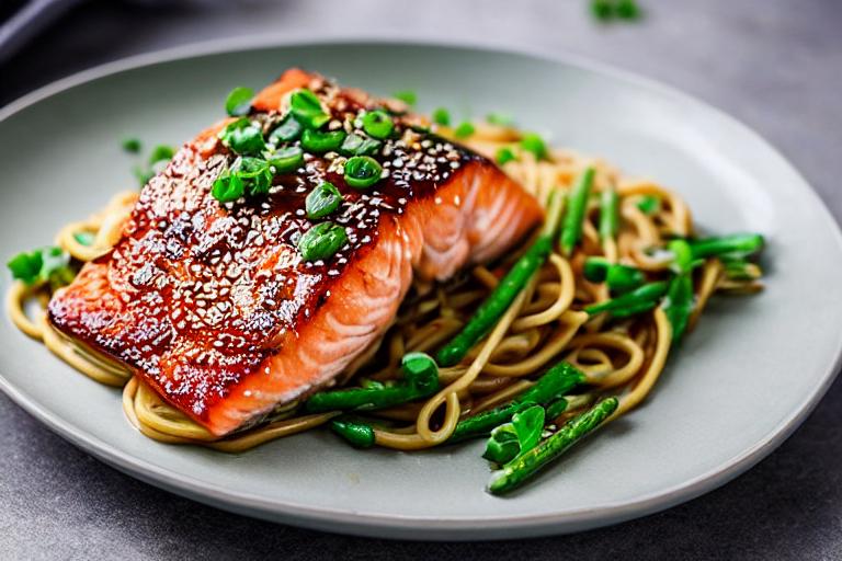 Honey-Glazed Salmon with Sesame Noodles