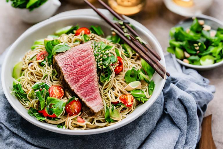 Japanese Pan-Seared Tuna Noodle Salad