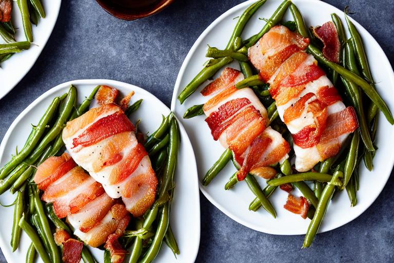 Keto Bacon-Wrapped Cod with Green Beans