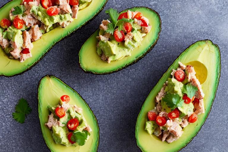 Four-Ingredient Keto Tuna Avocado Boats