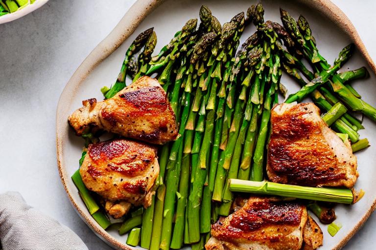 Keto Garlic Butter Chicken Thighs with Asparagus