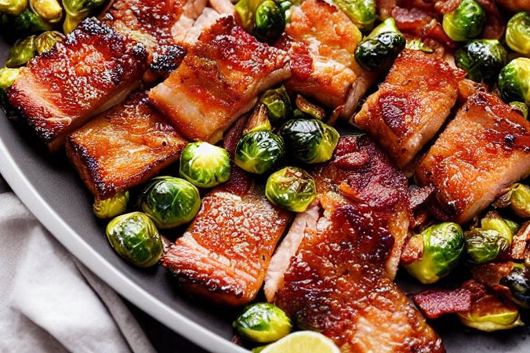 Keto Pork Belly with Brussels Sprouts