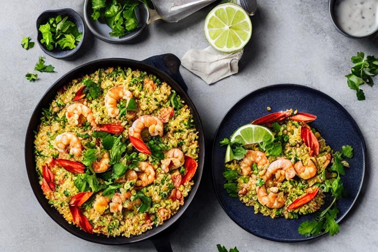 Keto Seafood Paella with Cauliflower Rice