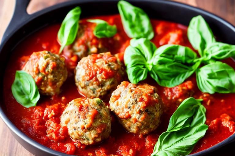 Keto Turkey Meatballs in Marinara Sauce