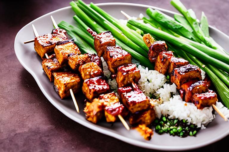 Korean Barbecue Tofu Skewers