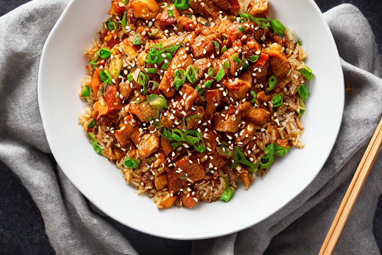 Korean-Style BBQ Pork & Kimchi Fried Rice