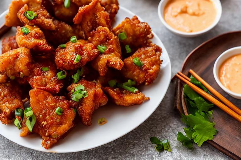 Korean Fried Wonton Bites with Gochujang Aioli