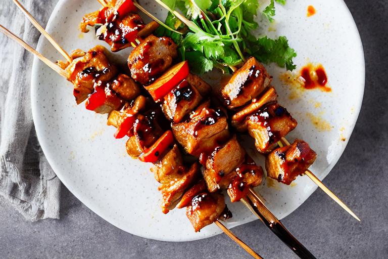 Korean-Style Grilled Pork & Kimchi Skewers