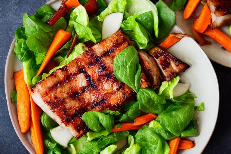 Korean-Style Grilled Pork Belly with Pickled Carrots
