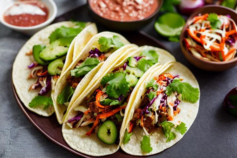Korean-Style Grilled Pork Tacos with Kimchi Slaw
