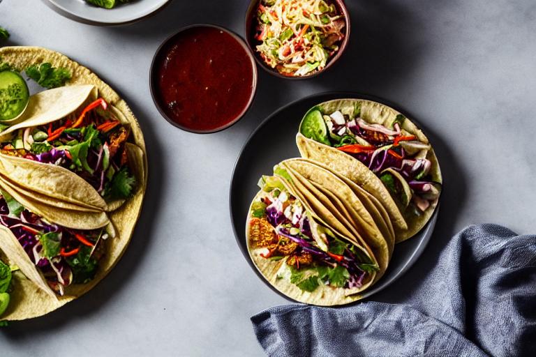 Korean-Style Grilled Pork Tacos with Spicy Slaw