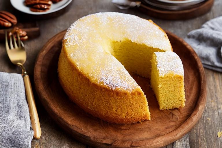 Lemon Chiffon Pound Cake with Honey-Glazed Pecans