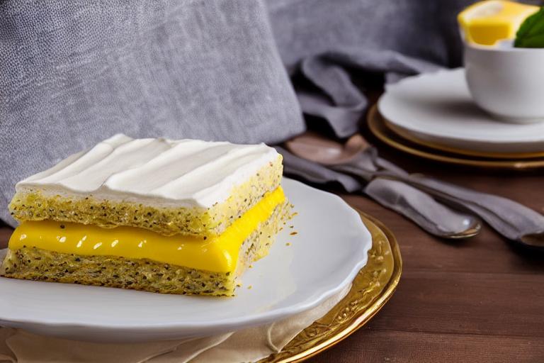 Lemon Curd and Poppy Seed Mille-Feuille Cake