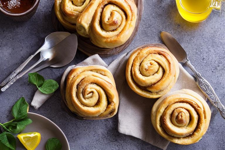 Lemon Curd Stuffed Cinnamon Buns