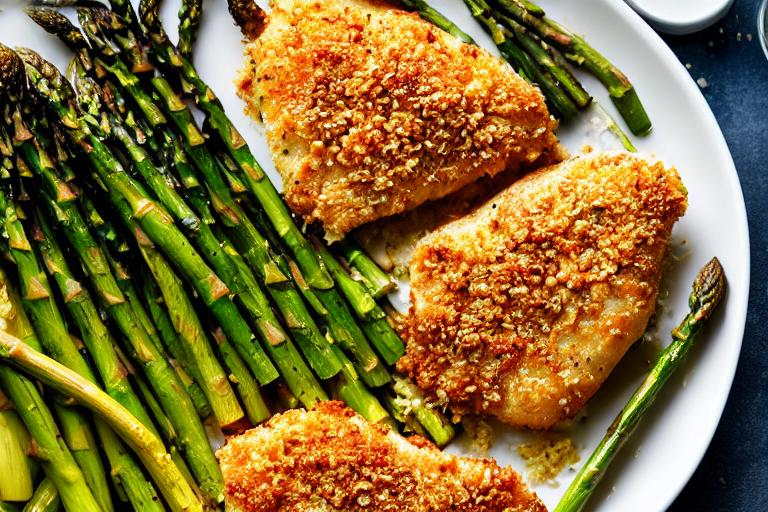 Lemon Parmesan Baked Chicken with Asparagus