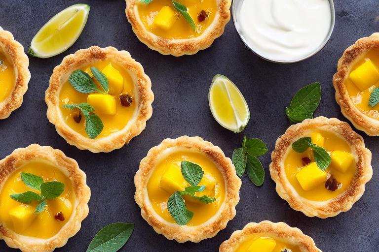 Mango Passion Fruit Crème Brûlée Tartlets
