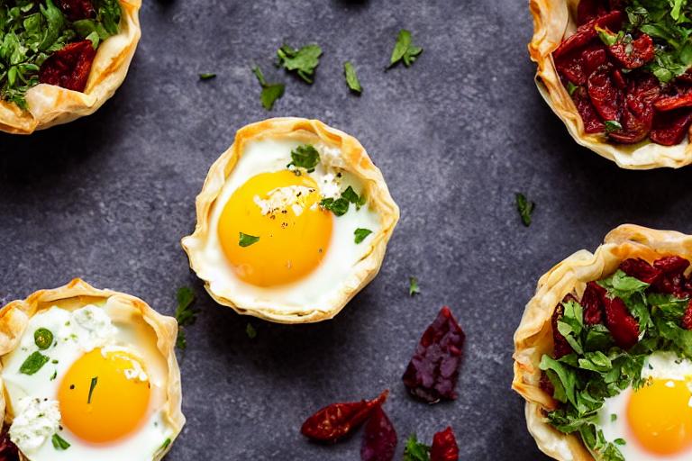 Mediterranean Egg Breakfast Phyllo Cups