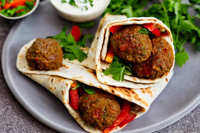 Mediterranean Lamb Kofta Pita Wraps