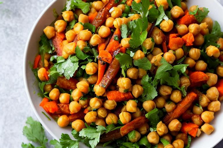 Moroccan Chickpea & Carrot Salad with Harissa Vinaigrette